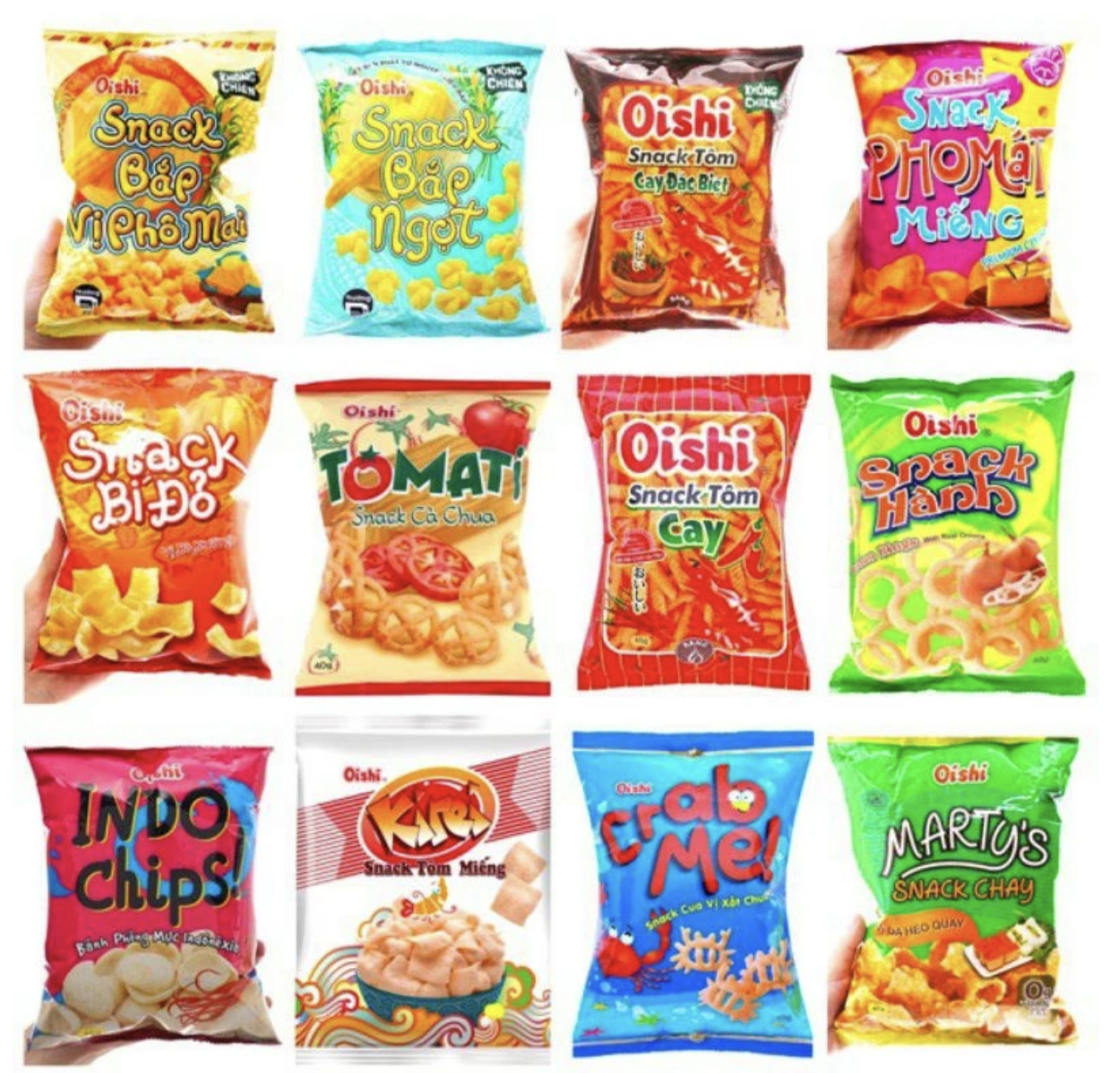 Set bánh Oishi các vị (20 gói)